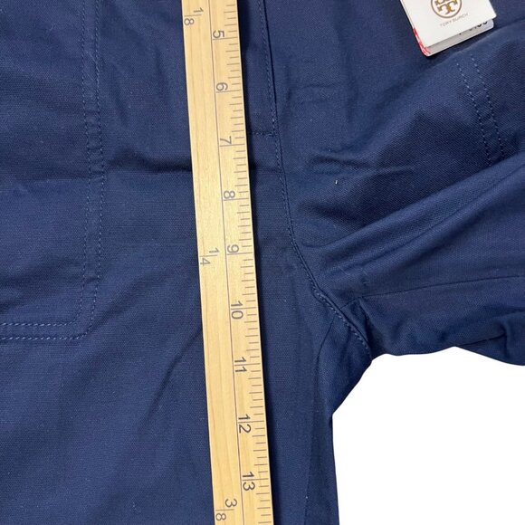 Tory Burch Maddie Pant Navy Blue Womens Sz 0 Wide Leg Cotton Blend Career Pants - Picture 10 of 16